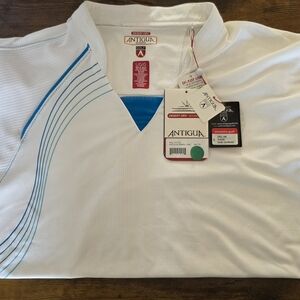 Antigua Women's White Tee with Blue Accents